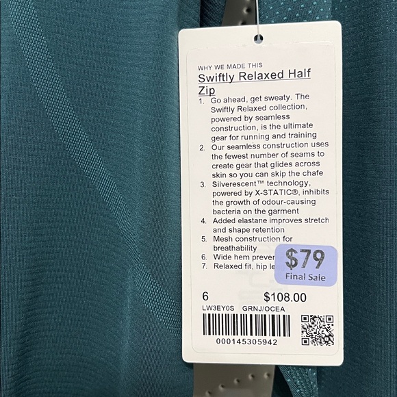 NWT: Lululemon Swiftly Relaxed Half Zip Top - Picture 2 of 5